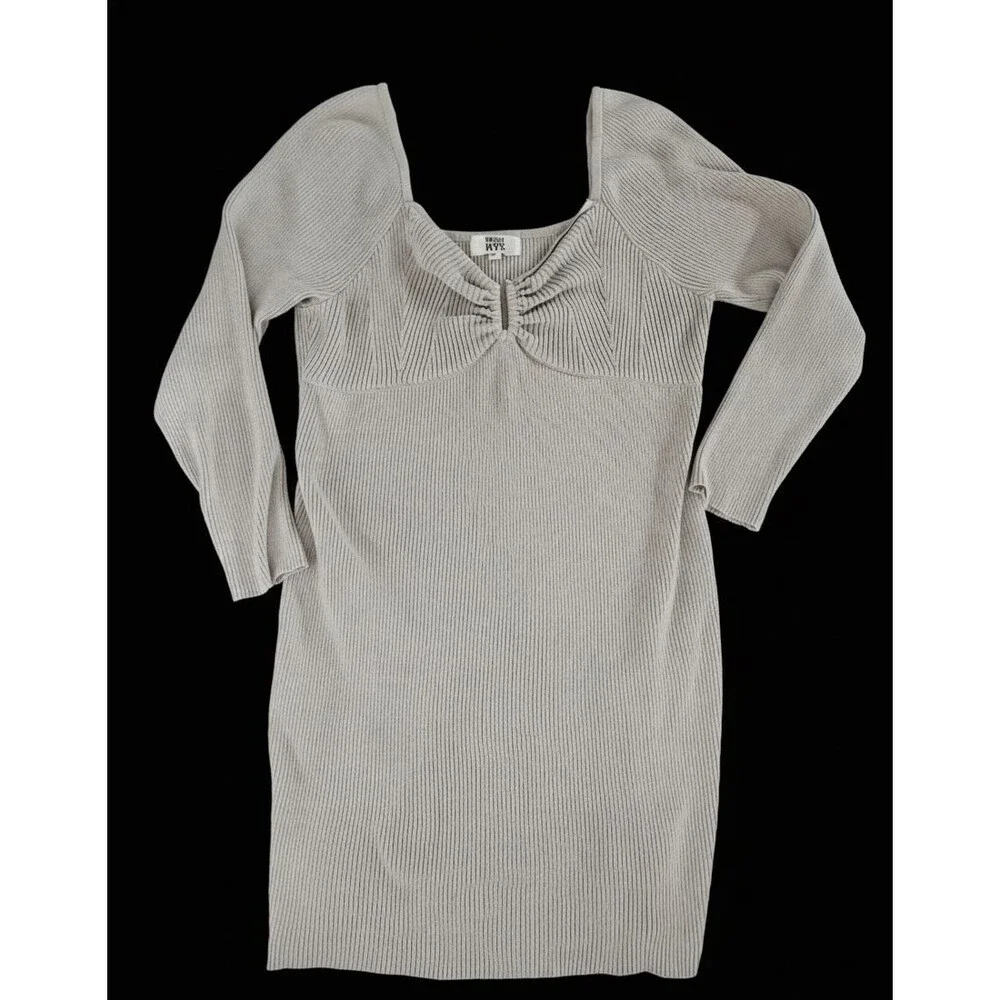 ⭐Steve Maden Oatmeal Knit Bodycon Long Sleeve Dress (Size: XXL)⭐ - Picture 3 of 4